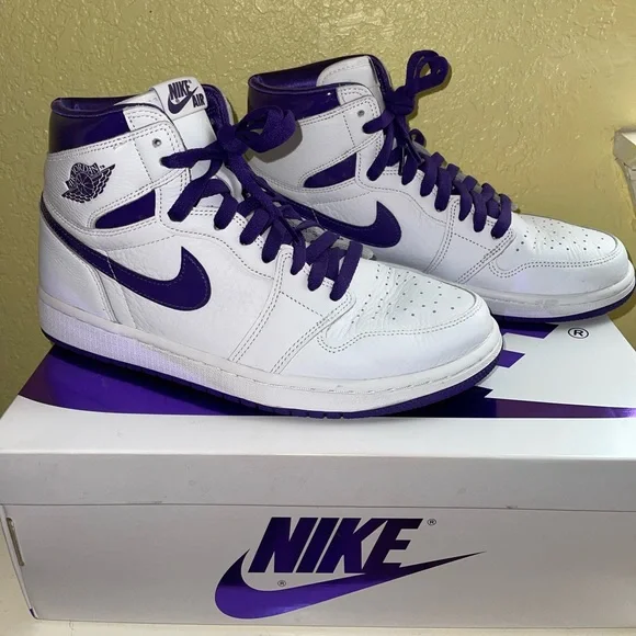 Nike Court Purple Jordan 1 sz 10 - Picture 1 of 5